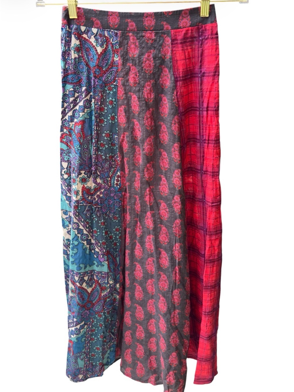 NEW! Natural Life Valentina Boho Patchwork Maxi Skirt Small Peasant Hippie NWT